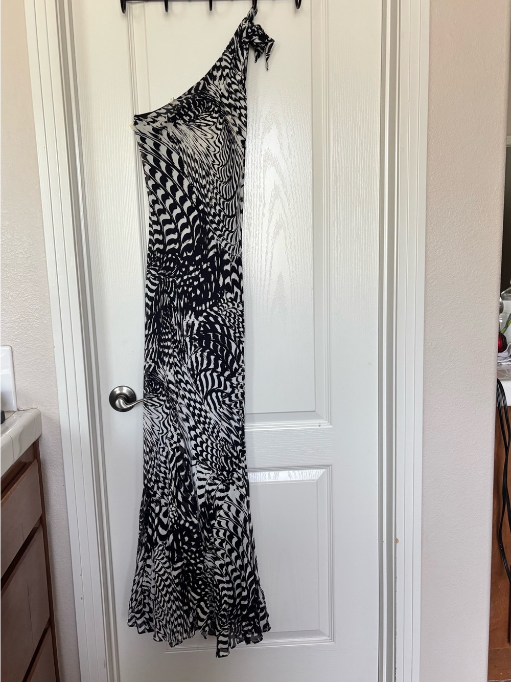 White House Black Market Black and White Patterned Maxi Dress